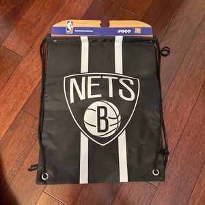 NBA Black and White Backpack with Nets Logo